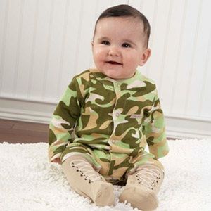 Baby Soldier Camo 2 Piece Layette Outfit Gift Set